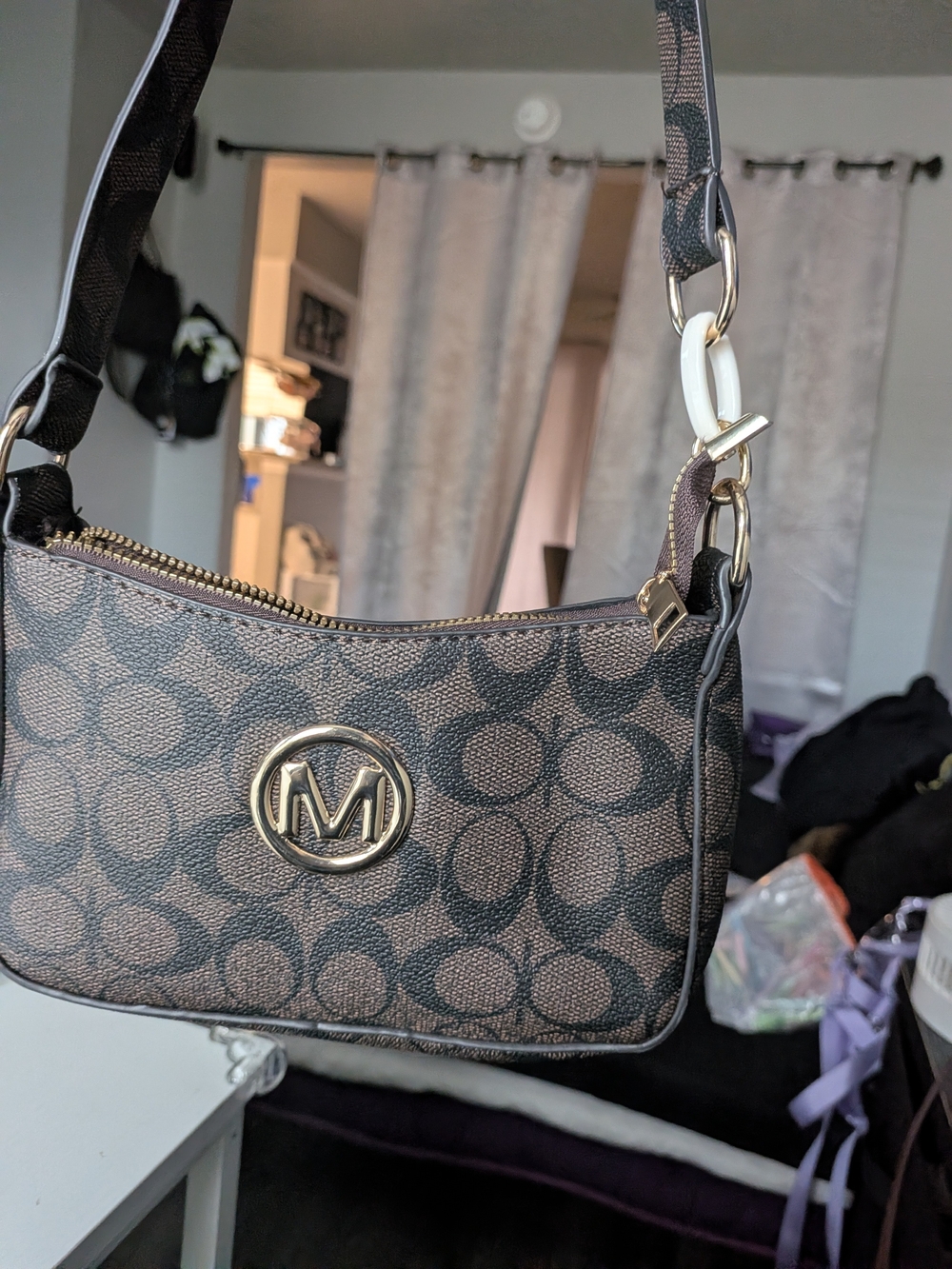 Mini Shoulder Bag in Brown